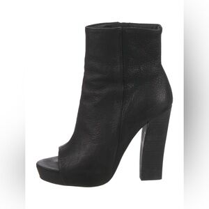 ALLSAINTS Manifest Women’s Leather Black High Heel Open Peep Toe US 7/ 37 IT